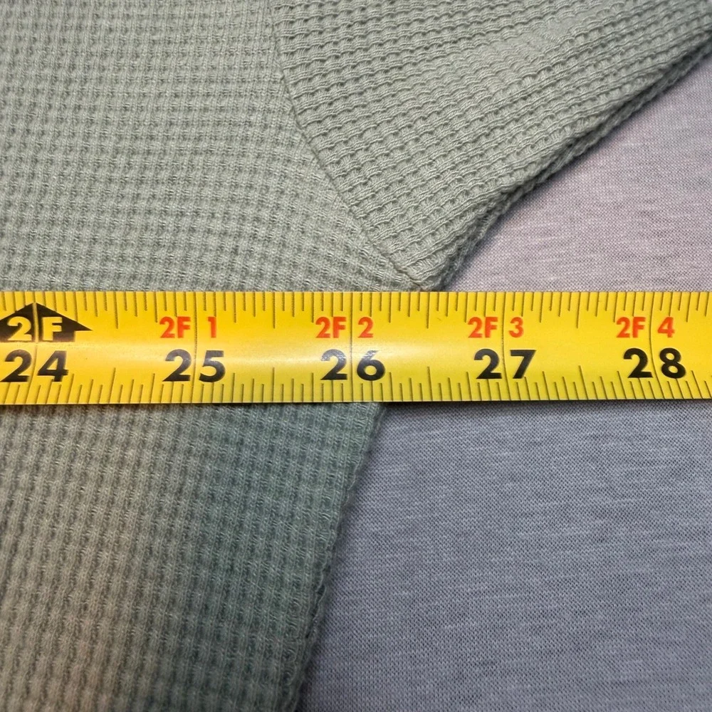 Comfrt Waffle Knit Sweatshirt Sage Green Crew Neck Long Sleeve Pullover XL